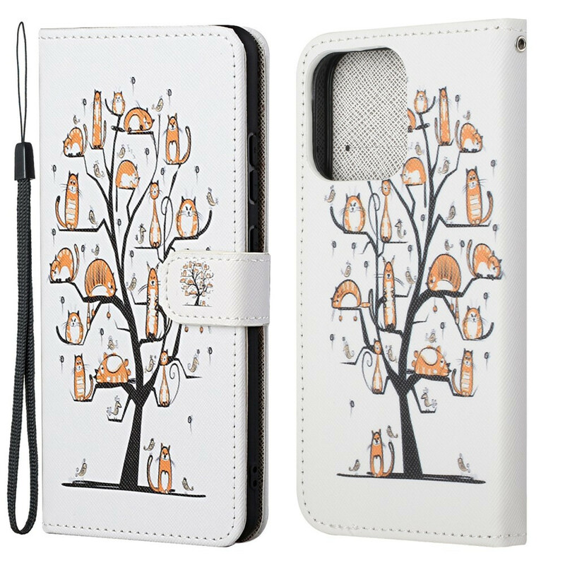 Custodia con cordino per iPhone 13 Funky Cats