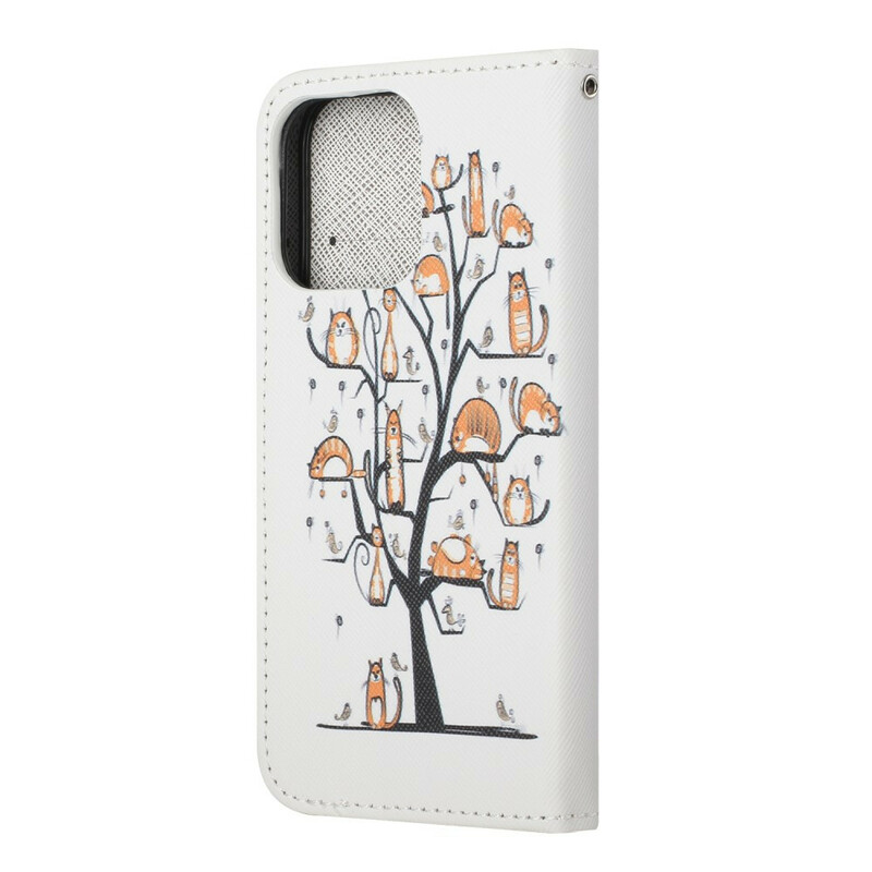 Custodia con cordino per iPhone 13 Funky Cats