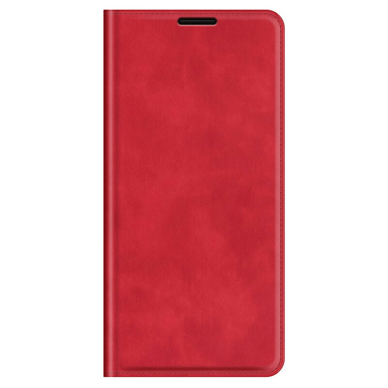 Flip Cover iPhone 13 Pro Max in pelle morbida effetto seta