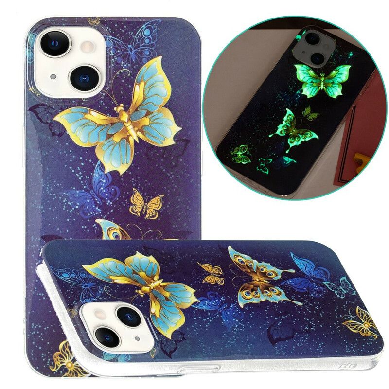 Custodia fluorescente per iPhone 13 Series Butterflies