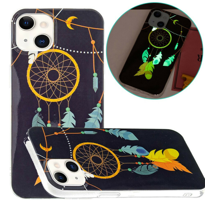 Custodia unica fluorescente per iPhone 13 Dreamcatcher