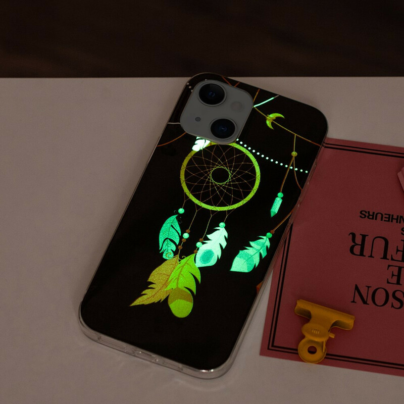 Custodia unica fluorescente per iPhone 13 Dreamcatcher