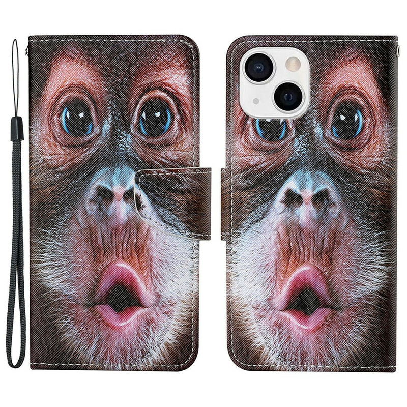 Custodia per iPhone 13 Monkey con cordino