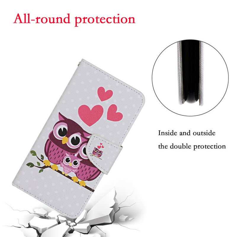 iPhone 13 Custodia famiglia gufo con cordino