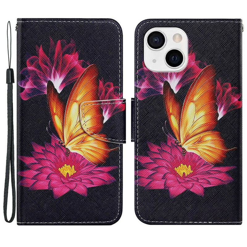 Custodia per iPhone 13 Butterfly and Lotus