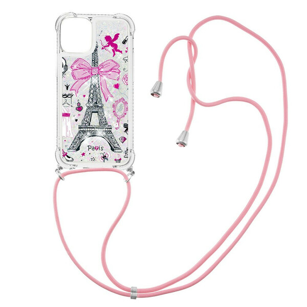 Custodia per iPhone 13 con cordoncino della Torre Eiffel