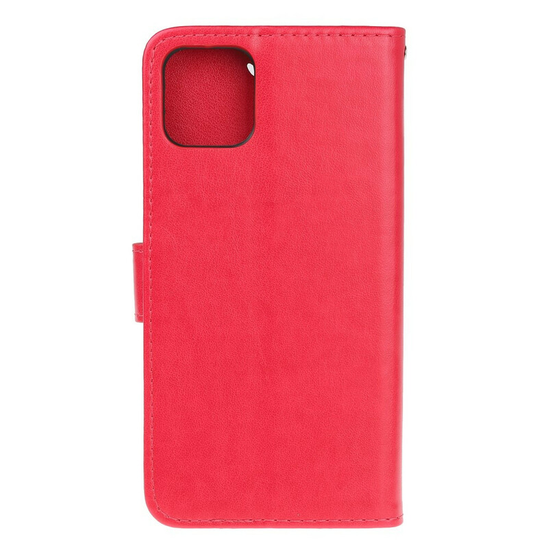 Custodia per iPhone 13 Farfalle e fiori con cordino