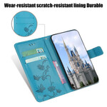 Custodia per iPhone 13 Farfalle e fiori con cordino