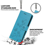 Custodia per iPhone 13 Farfalle e fiori con cordino