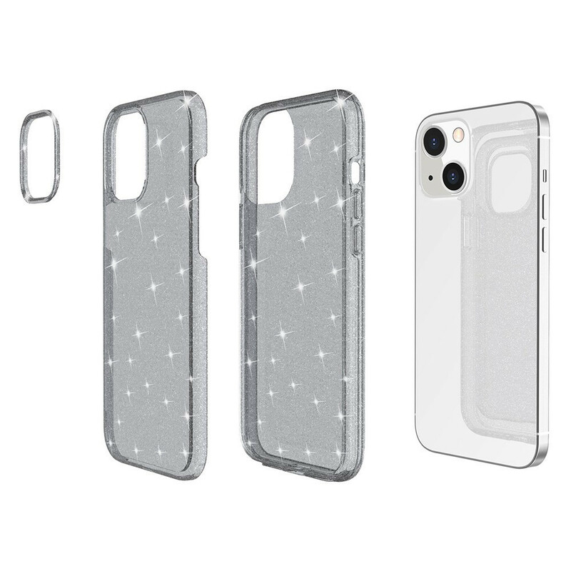 Custodia iPhone 13 Clear Glitter