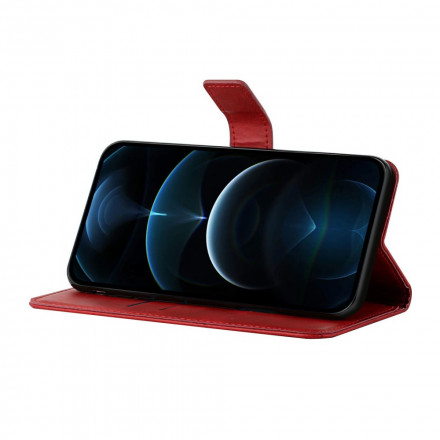 Custodia in pelle con cinturino geometrico per iPhone 13