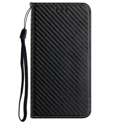 Flip Cover iPhone 13 in fibra di carbonio con cinturino