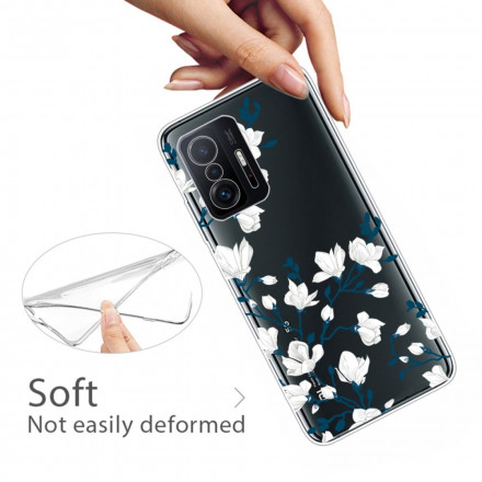 Custodia Xiaomi 11T White Flower