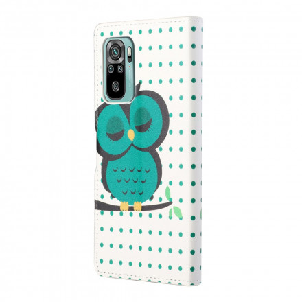 Xiaomi Redmi 10 Sleeping Owl Custodia con cinturino