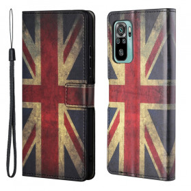 Xiaomi Redmi 10 Inghilterra Custodia con cinturino con bandiera