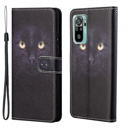 Custodia Xiaomi Redmi 10 Black Cat Eye Strap