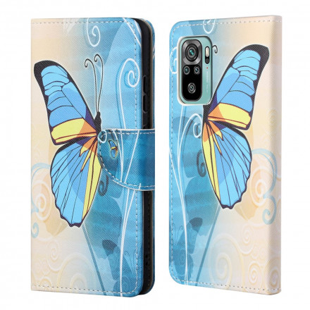 Xiaomi Redmi 10 Butterfly Custodia blu e gialla