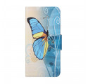 Xiaomi Redmi 10 Butterfly Custodia blu e gialla