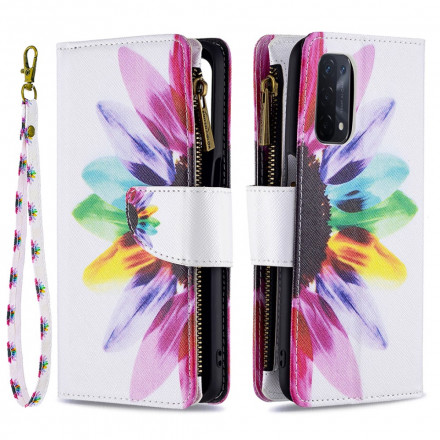 Custodia Oppo A54 5G / A74 5G Zipped Pocket Flower