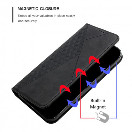 Flip Cover Oppo A94 5G Pelle-Touch Stile Cubico