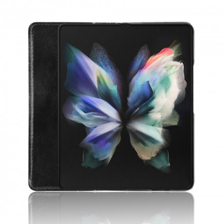 Flip Cover Samsung Galaxy Z Fold 3 5G effetto pelle elegante