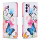 Cover Oppo Reno 6 5G dipinta con farfalle e fiori