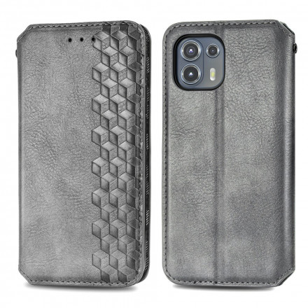 Flip Cover Motorola Edge 20 Lite in similpelle con trama a diamante