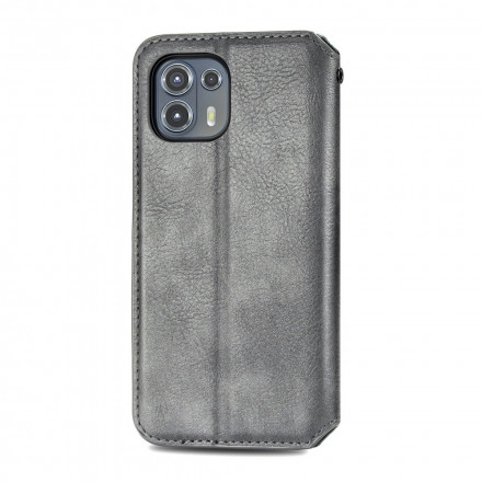 Flip Cover Motorola Edge 20 Lite in similpelle con trama a diamante