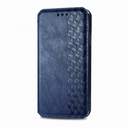 Flip Cover Motorola Edge 20 Lite in similpelle con trama a diamante