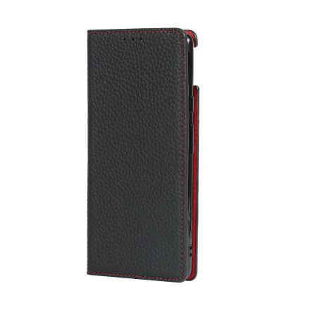 Flip Cover Google Pixel 6 in pelle Genuine Lychee Strap