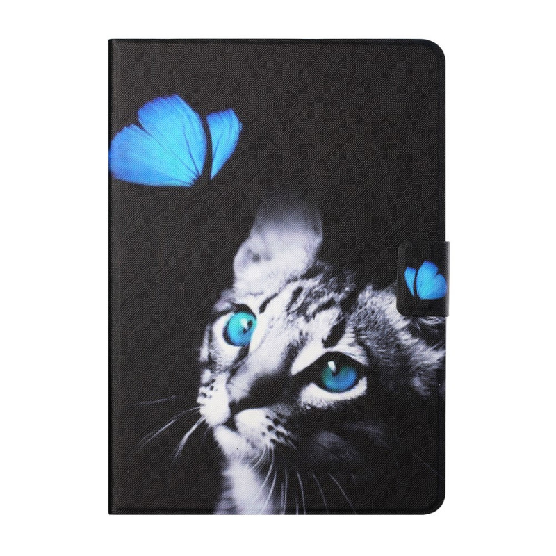 Custodia per iPad Mini 6 (2021) Gatto e Farfalla Blu