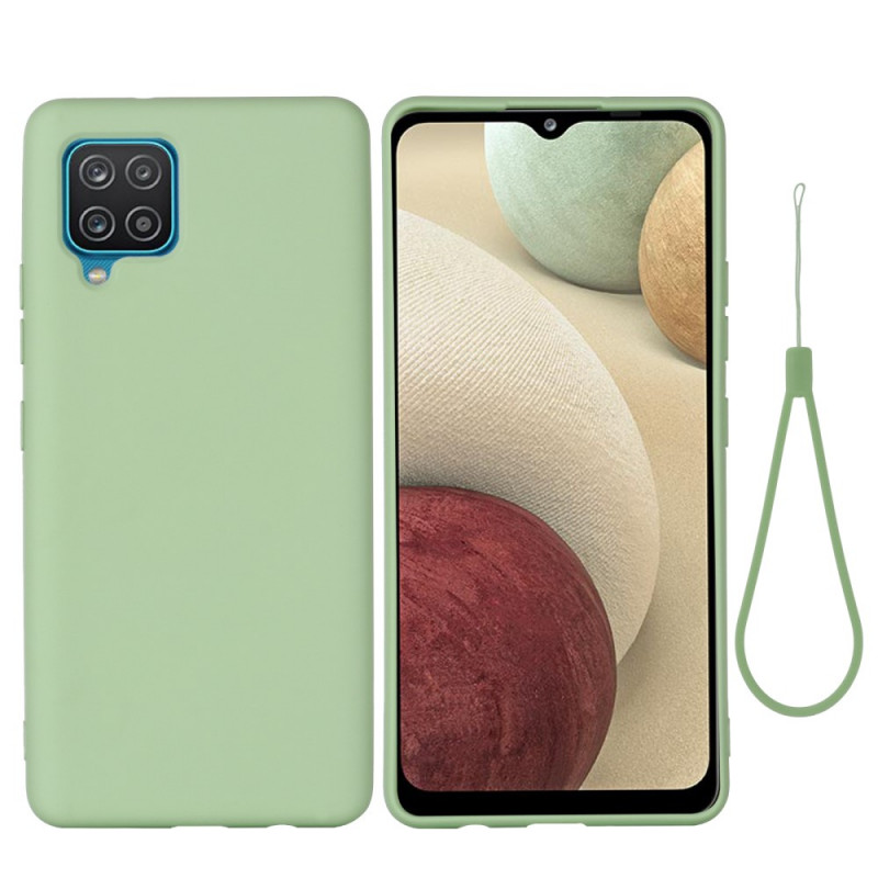 Samsung Galaxy M32 Custodia in silicone liquido con cinturino