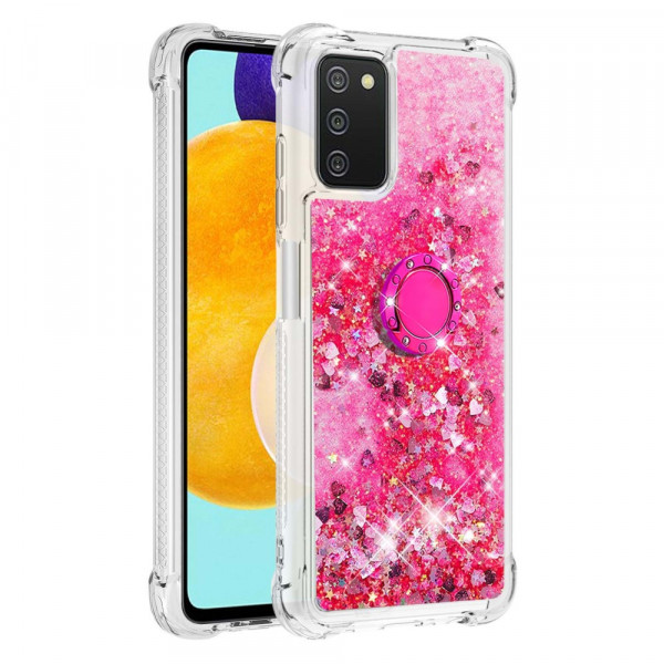 Samsung Galaxy A03s Custodia glitterata con supporto ad anello