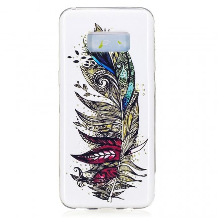Samsung Galaxy S8 Custodia Tribal Feathers Fluorescente