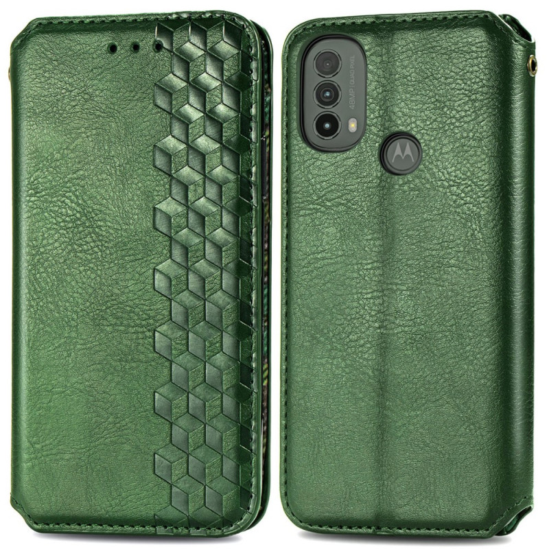 Flip Cover Moto E40 / E30 / E20 Effet Cuir Texture Diamant