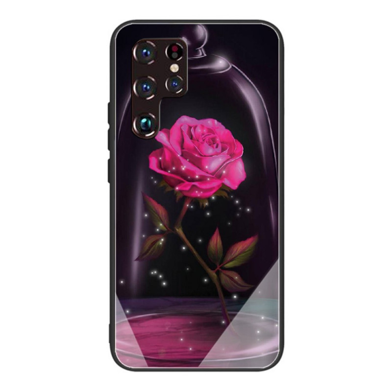 Samsung Galaxy S22 Ultra 5G Custodia in vetro temperato Magic Pink