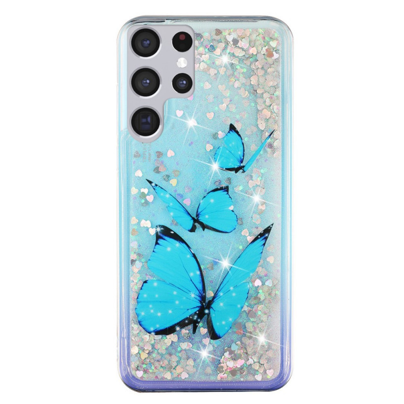 Samsung Galaxy S22 Ultra 5G Glitter Butterfly Custodia