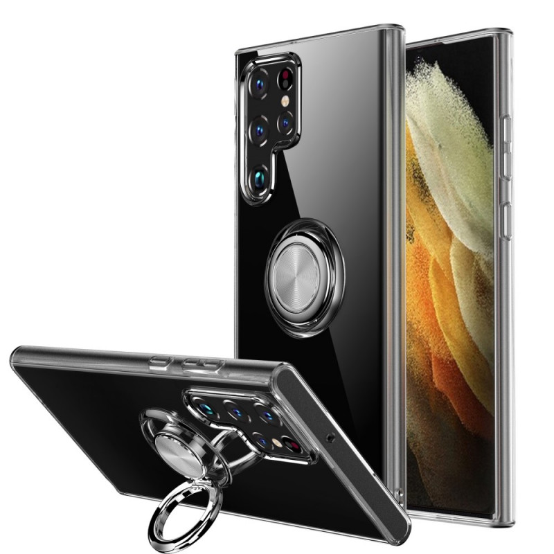Samsung Galaxy S22 Ultra 5G Custodia trasparente con supporto per anello