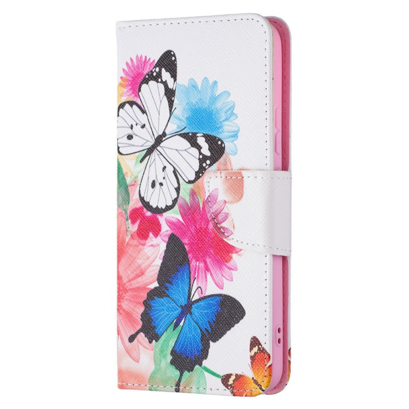 Samsung Galaxy S22 Plus 5G Custodia dipinta con farfalle e fiori