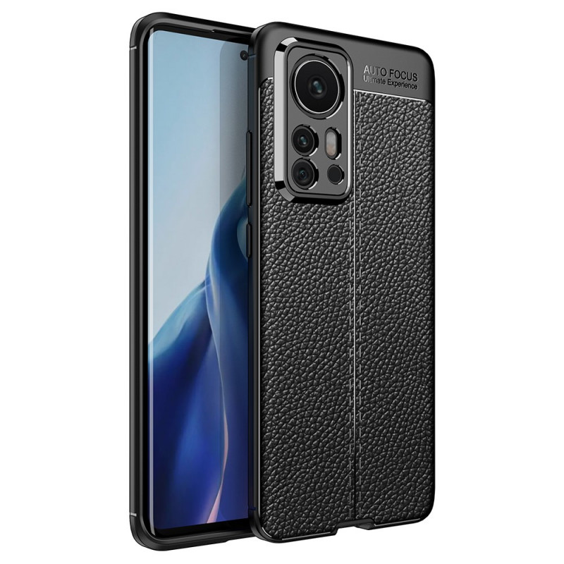 Xiaomi 12 Pro Custodia in pelle Litchi Doppia Linea