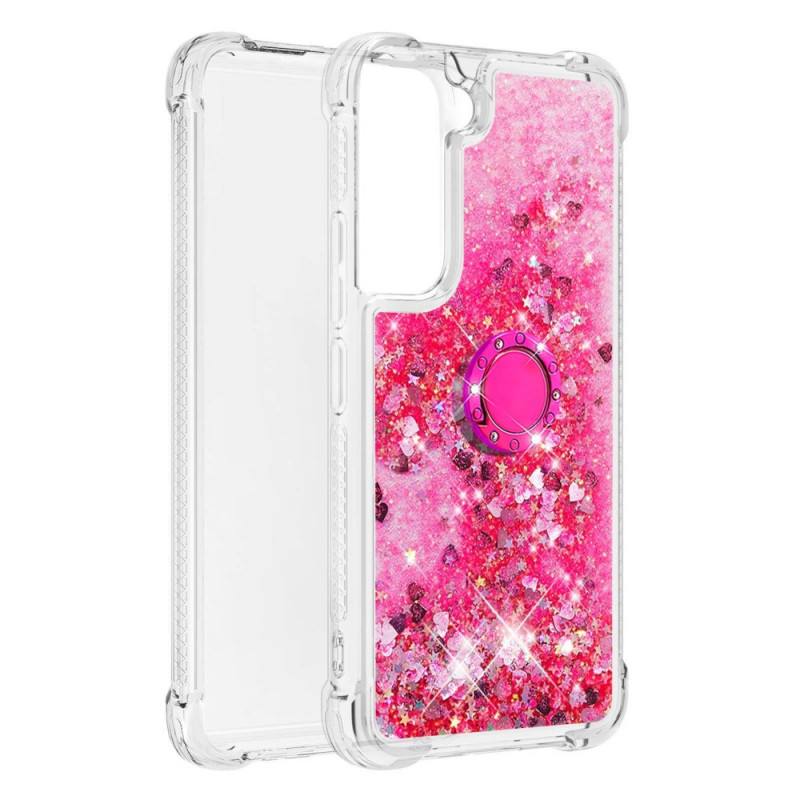 Samsung Galaxy S22 5G Custodia glitterata con anello di supporto