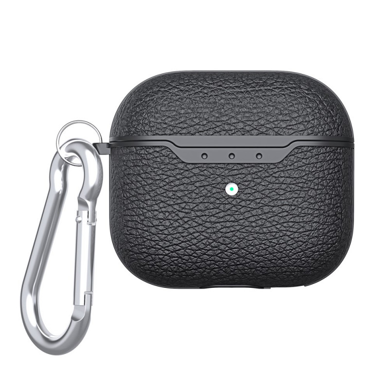 AirPods 3 Custodia Litchi effetto pelle con moschettone