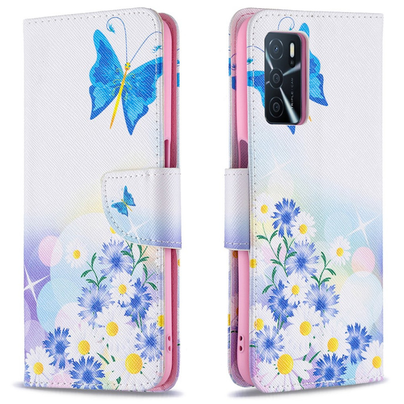 Cover Oppo A16 / A16s Farfalle e Fiori Dipinti