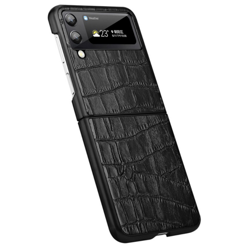 Samsung Galaxy Z Flip 3 5G Custodia in vera pelle texture coccodrillo