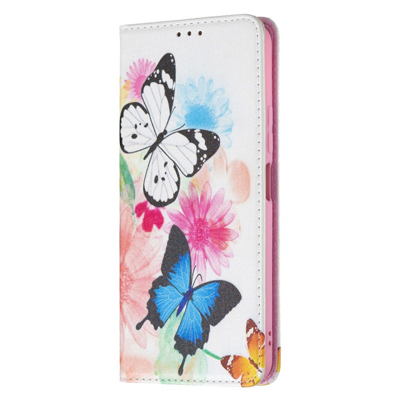 Xiaomi 11 Lite 5G NE/Mi 11 Lite 4G/5G Custodia dipinta con farfalle e fiori