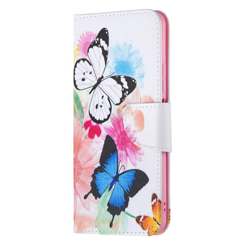 Xiaomi 11 Lite 5G NE/Mi 11 Lite 4G/5G Custodia dipinta con farfalle e fiori