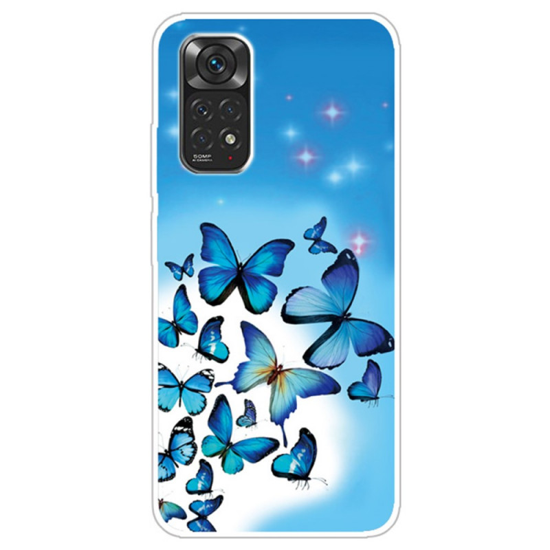 Xiaomi Redmi Note 11 / 11s Custodia Farfalle Blu