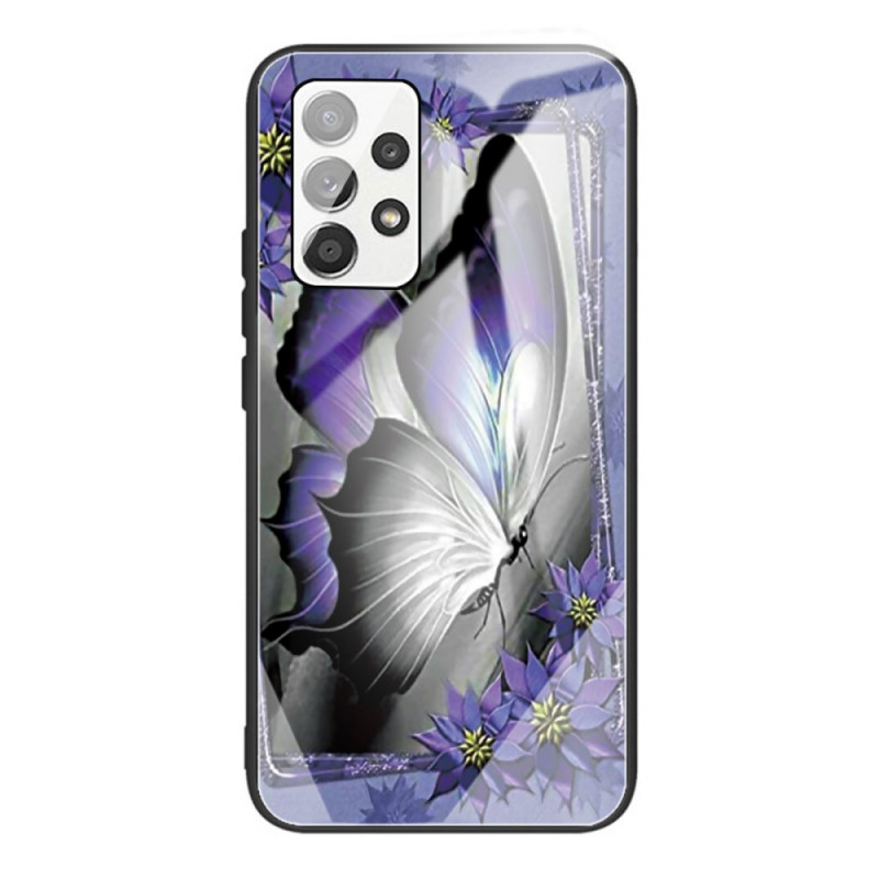 Samsung Galaxy A53 5G Custodia in vetro temperato Butterfly Purple