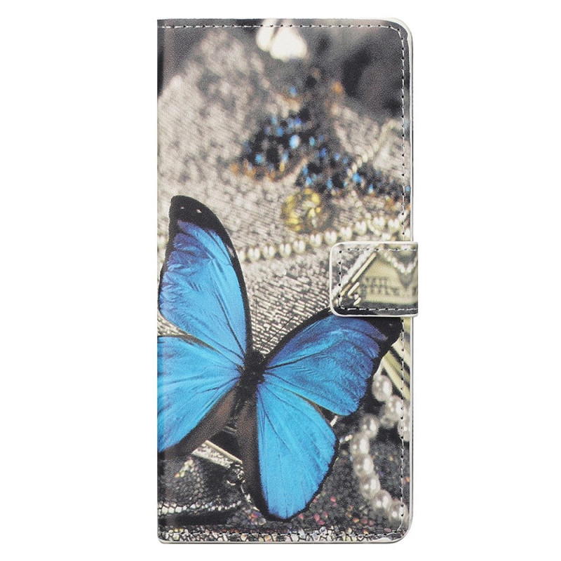 Samsung Galaxy M23 5G Custodia a farfalla blu