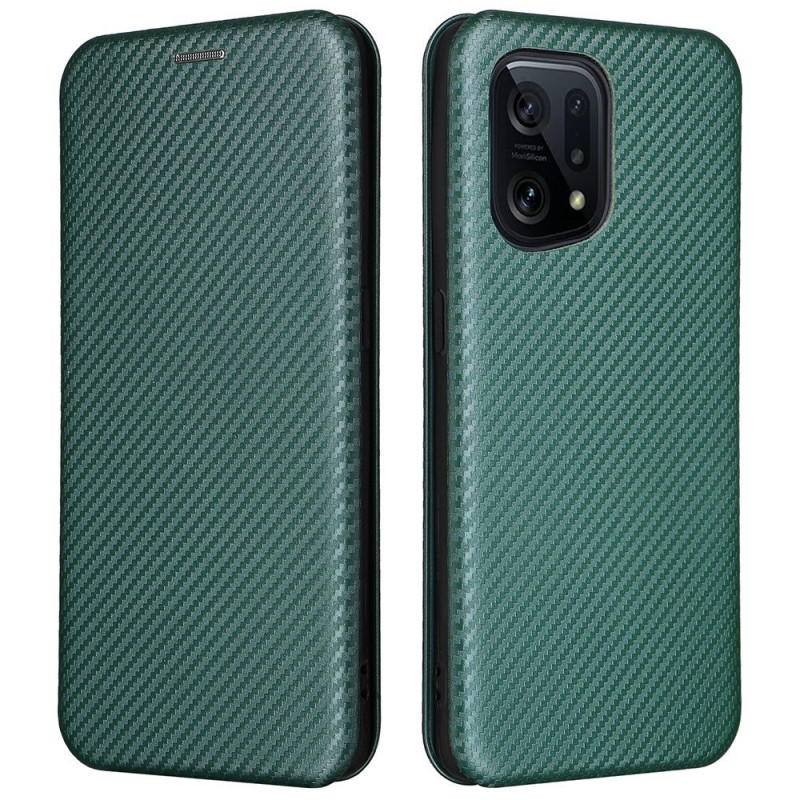 Flip Cover Oppo Find X5 Fibra di carbonio